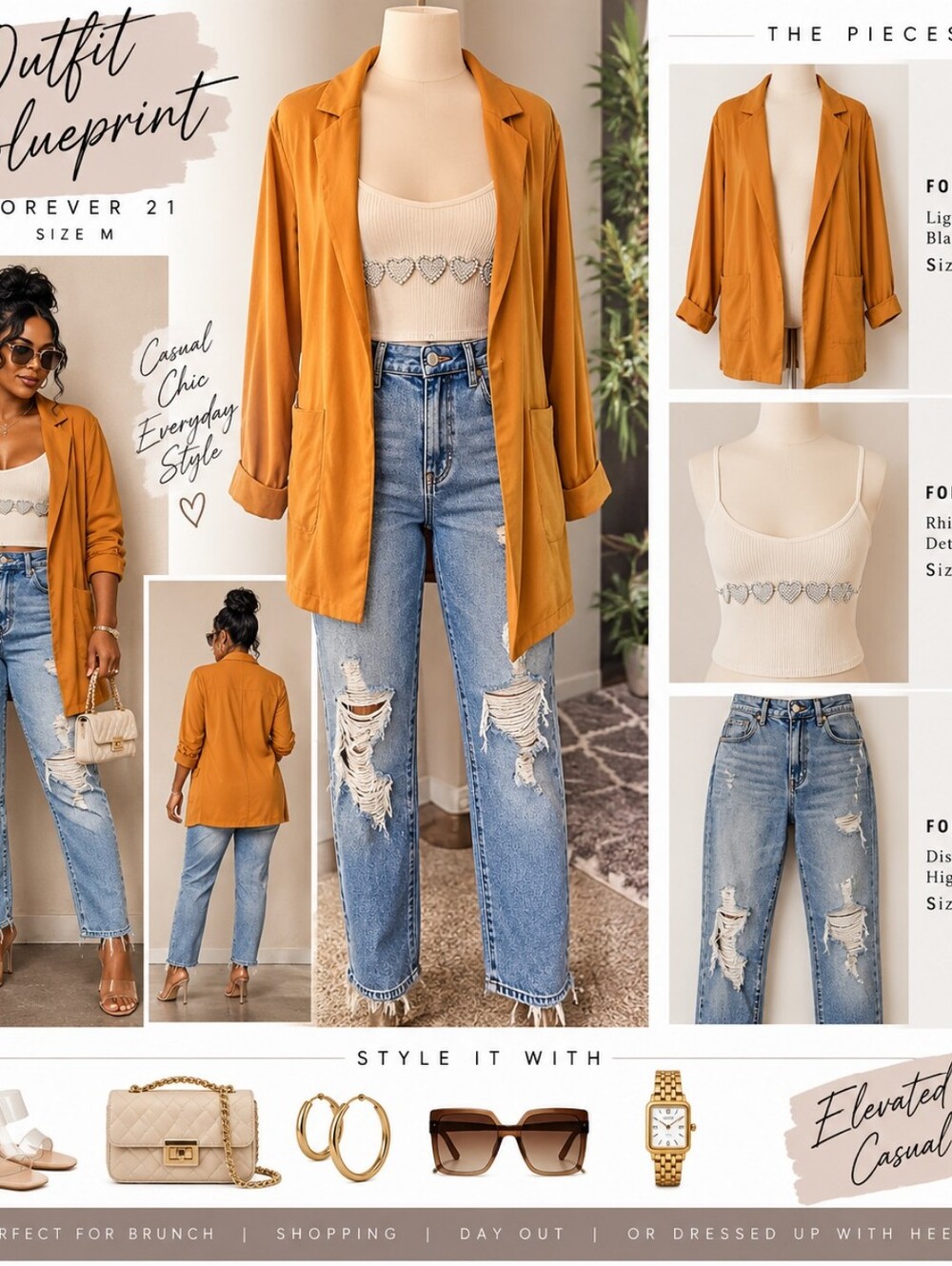 Forever 21 Mustard Blazer